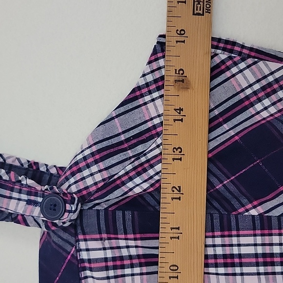 Justice Blue, Pink & White Plaid Jumper Dress 16 - Picture 8 of 14